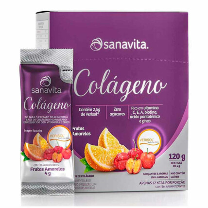 Colageno Hidrolisado Verisol 120g Frutas Amarelas Sanavita