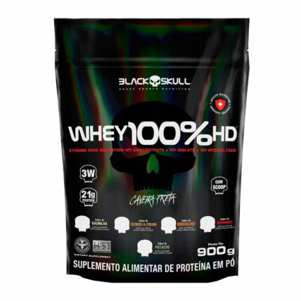 Whey Protein 100% HD Concentrado Refil 900g Black Skull